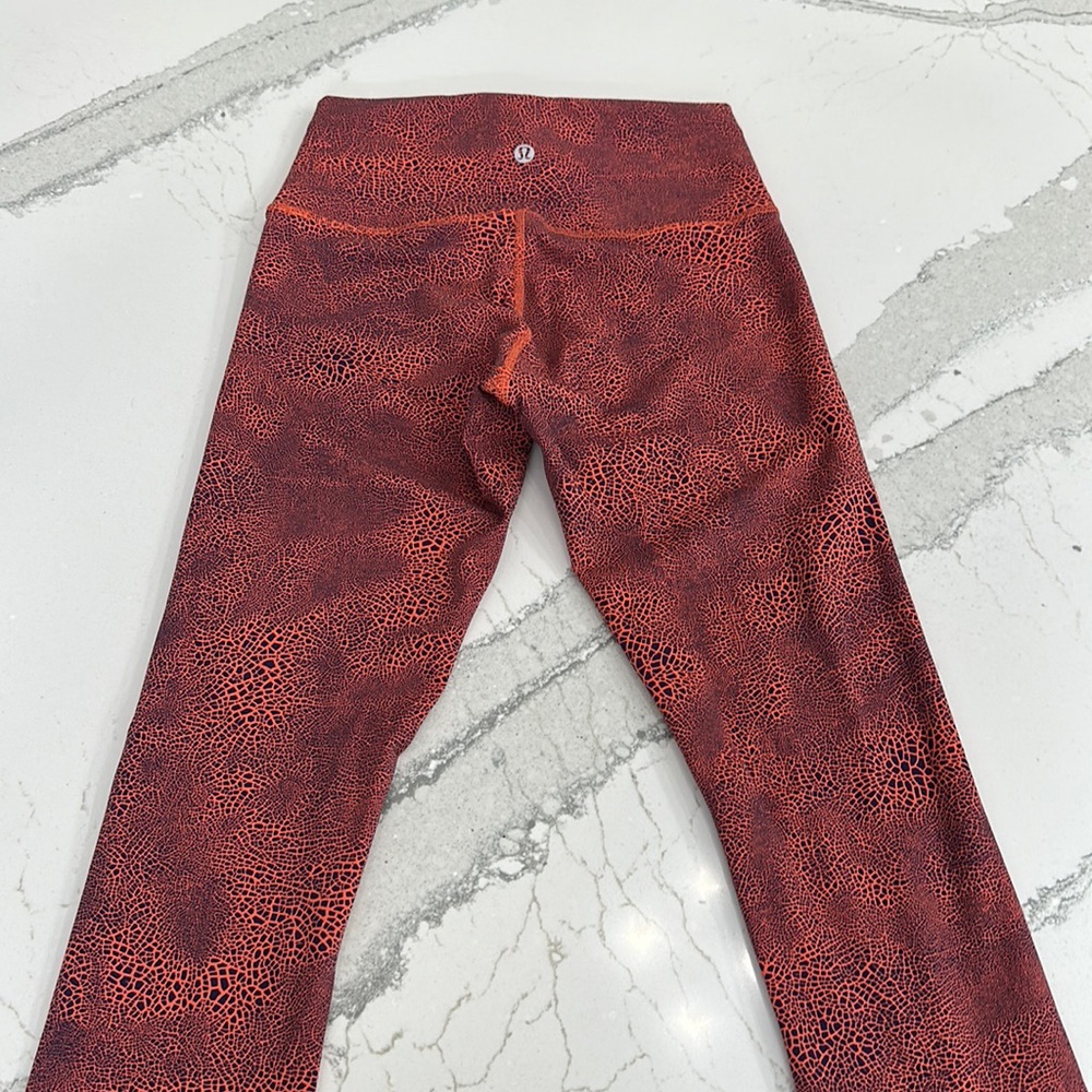 Lululemon Align Leggings|  Orange & Navy Print| Size 6